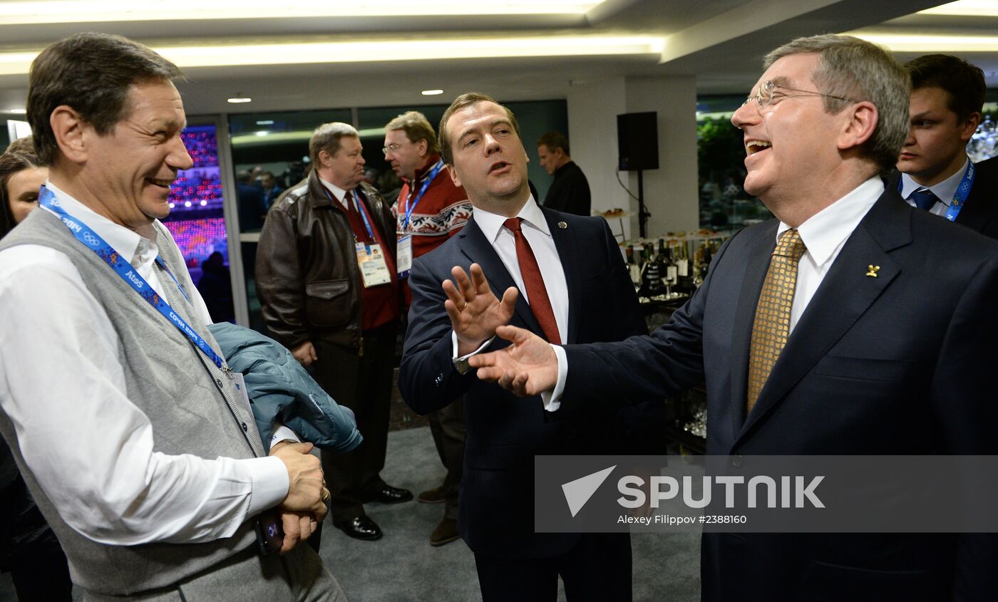 Vladimir Putin and Dmitry Medvedev attend closing ceremony of XXII Olympic Winter Games in Sochi