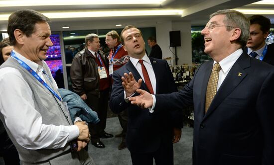 Vladimir Putin and Dmitry Medvedev attend closing ceremony of XXII Olympic Winter Games in Sochi