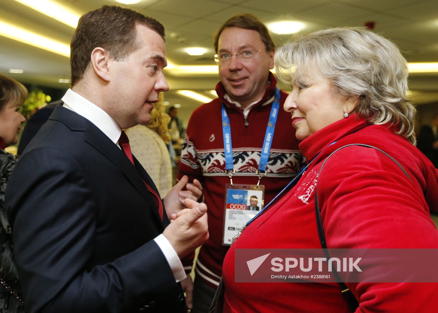 V.Putin and D.Medvedev at closing ceremony of XXII Olympic Winter Games in Sochi