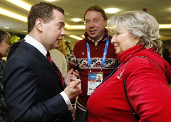 V.Putin and D.Medvedev at closing ceremony of XXII Olympic Winter Games in Sochi