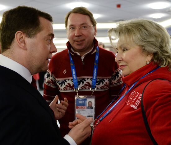 V.Putin and D.Medvedev at closing ceremony of XXII Olympic Winter Games in Sochi