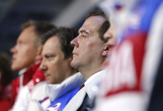 Dmitry Medvedev at closing ceremony of XXII Olympic Winter Games in Sochi