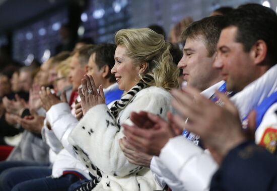 V.Putin and D.Medvedev at closing ceremony of XXII Olympic Winter Games in Sochi