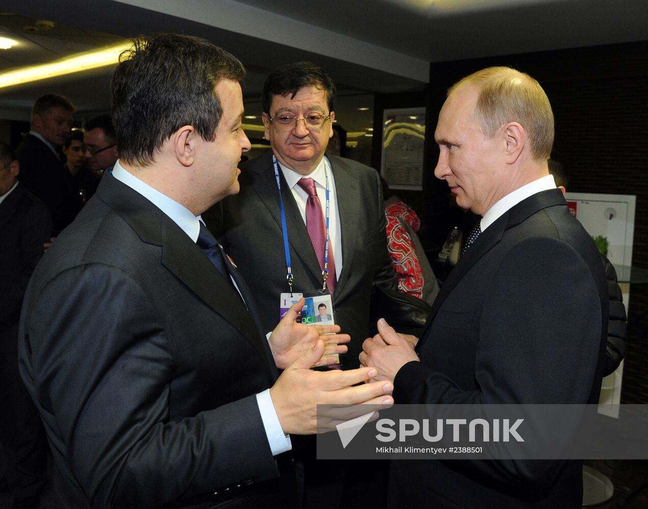 V.Putin and D.Medvedev at closing ceremony of XXII Olympic Winter Games in Sochi
