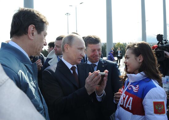 Vladimir Putin takes part in foundation of Alley of Winners at Sochi Olympic Park