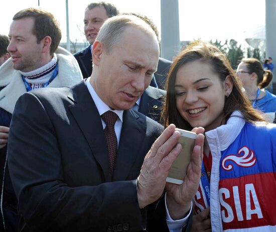 Vladimir Putin takes part in foundation of Alley of Winners at Sochi Olympic Park