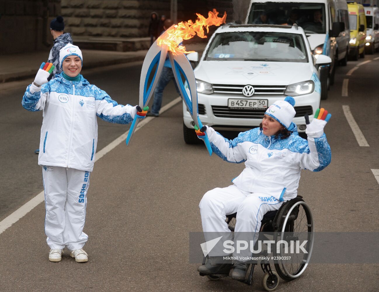 Sochi 2014 Paralympic torch relay. Moscow