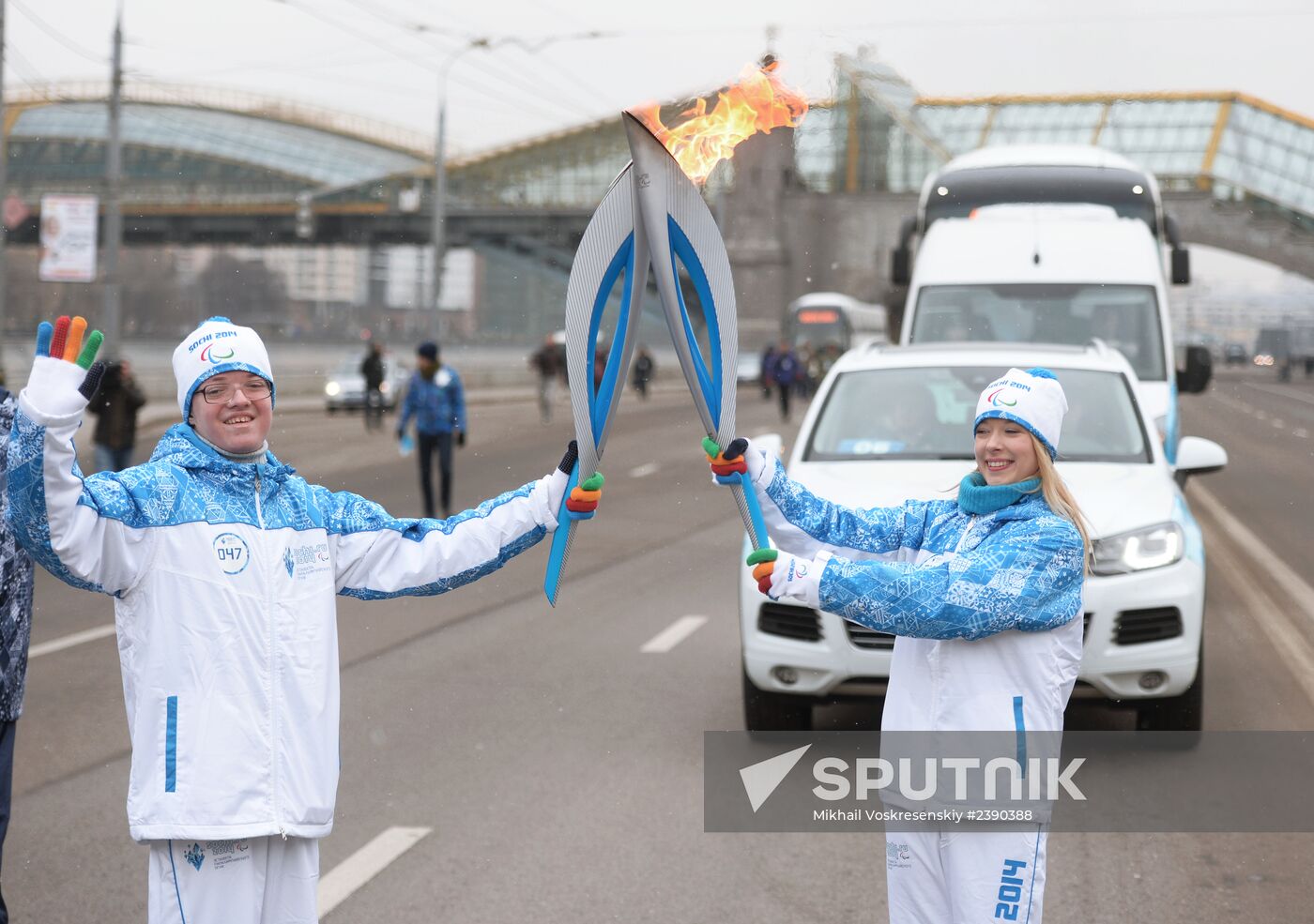 Sochi 2014 Paralympic torch relay. Moscow