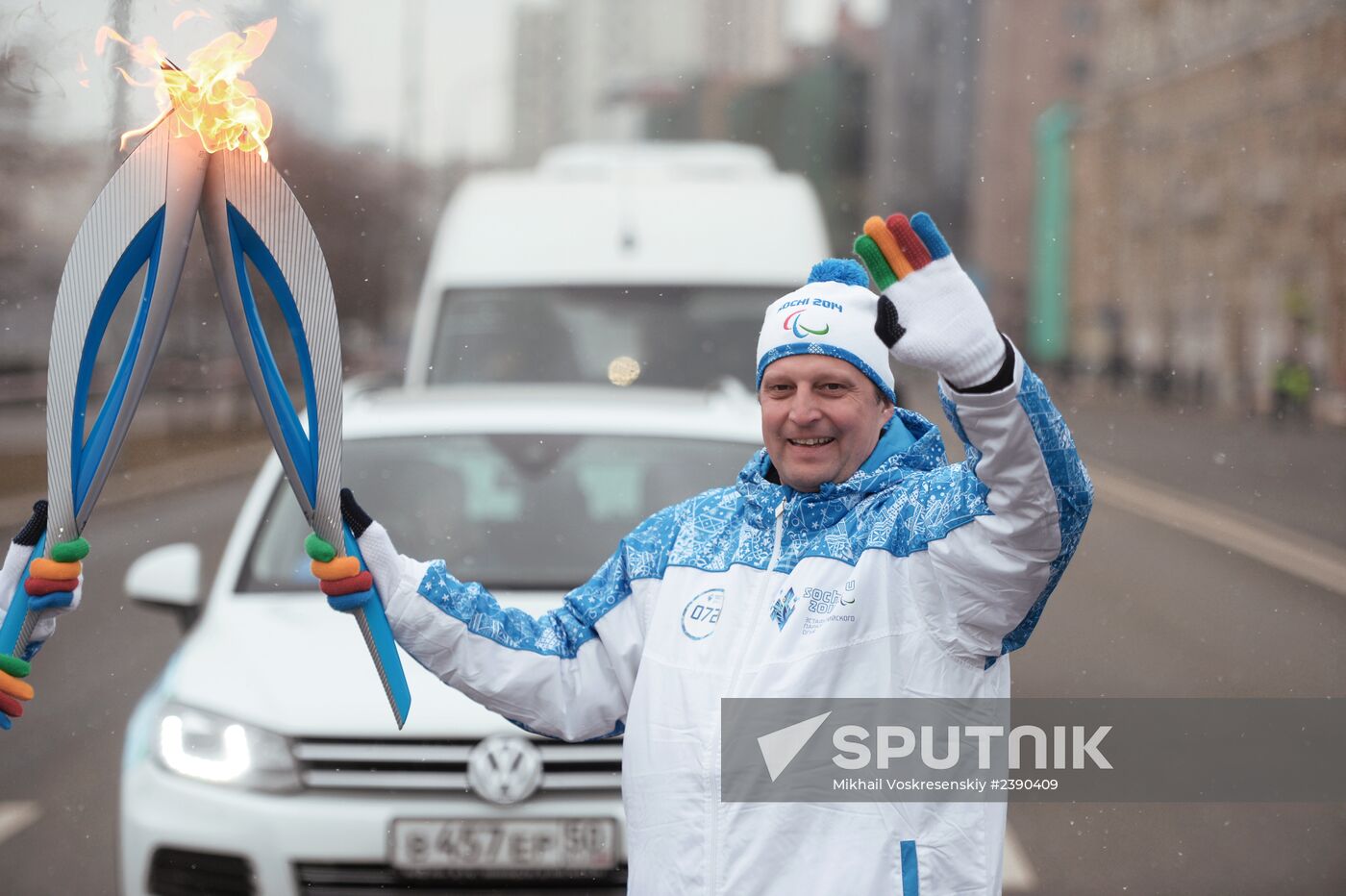 Sochi 2014 Paralympic torch relay. Moscow