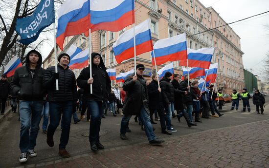 Moscow march supporting compatriots in Ukraine