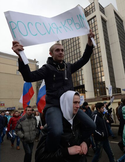 Moscow march in support of Russian compatriots in Ukraine