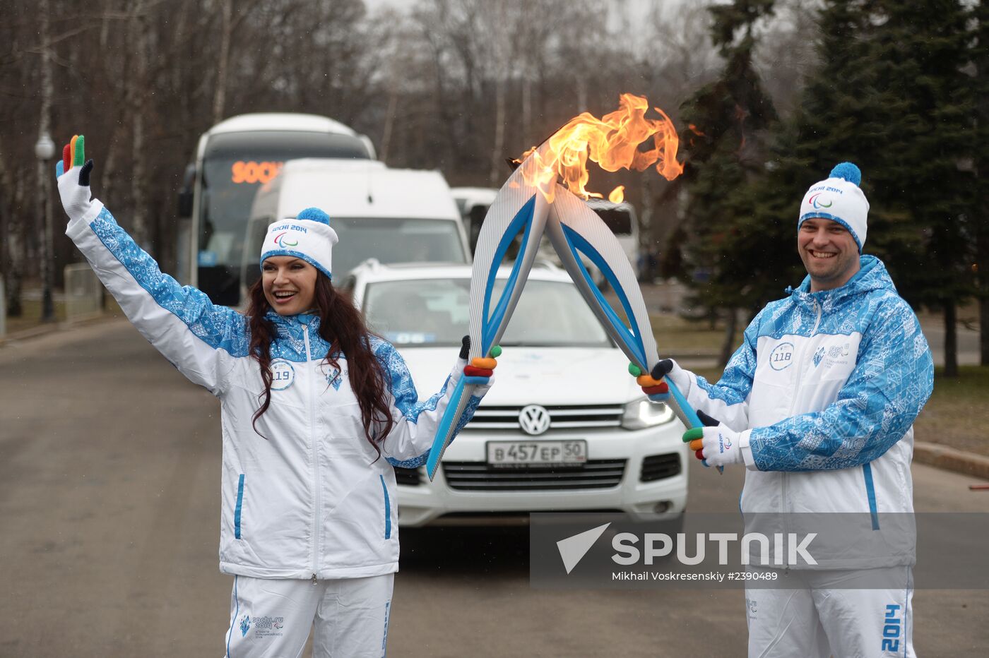 Sochi 2014 Paralympic torch relay. Moscow