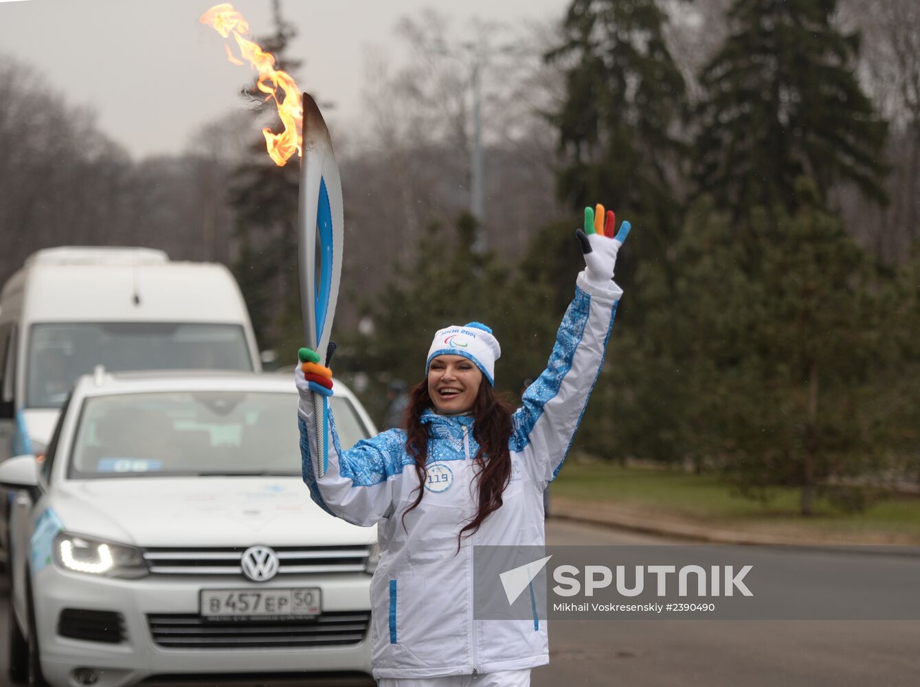 Sochi 2014 Paralympic torch relay. Moscow