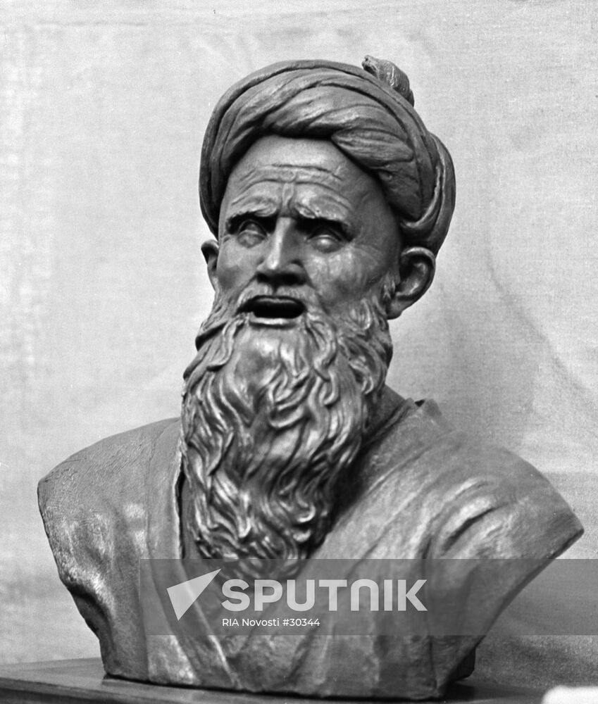 RUDAKI ABU ABDULLAH SCULPTURED PORTRAIT GERASIMOV