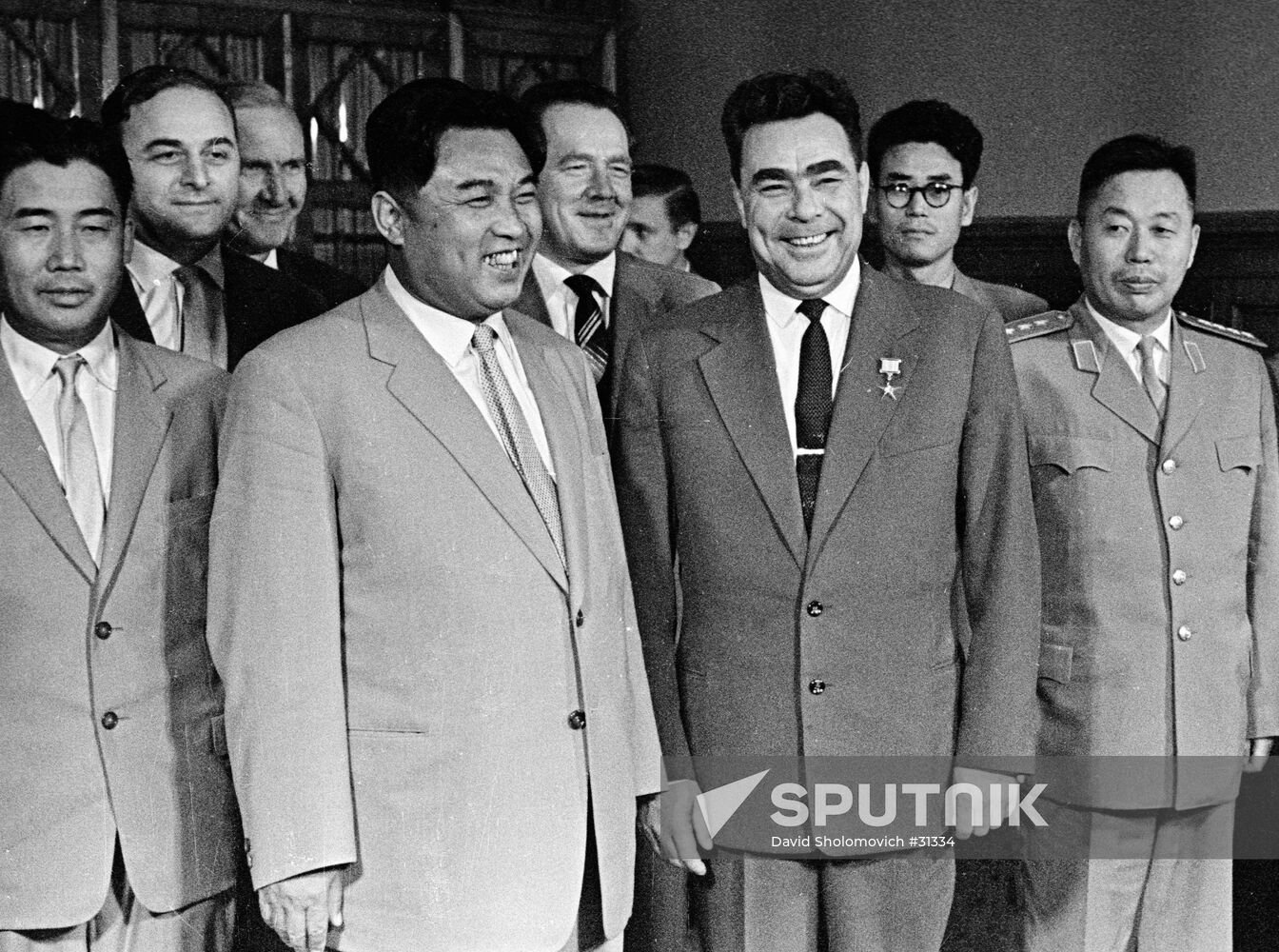 Leonid Brezhnev and Kim Il Sung
