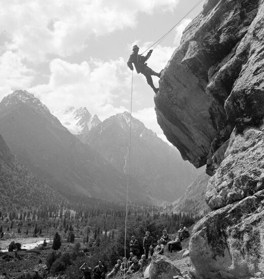 Alpinists training in the Tien Shan mountains