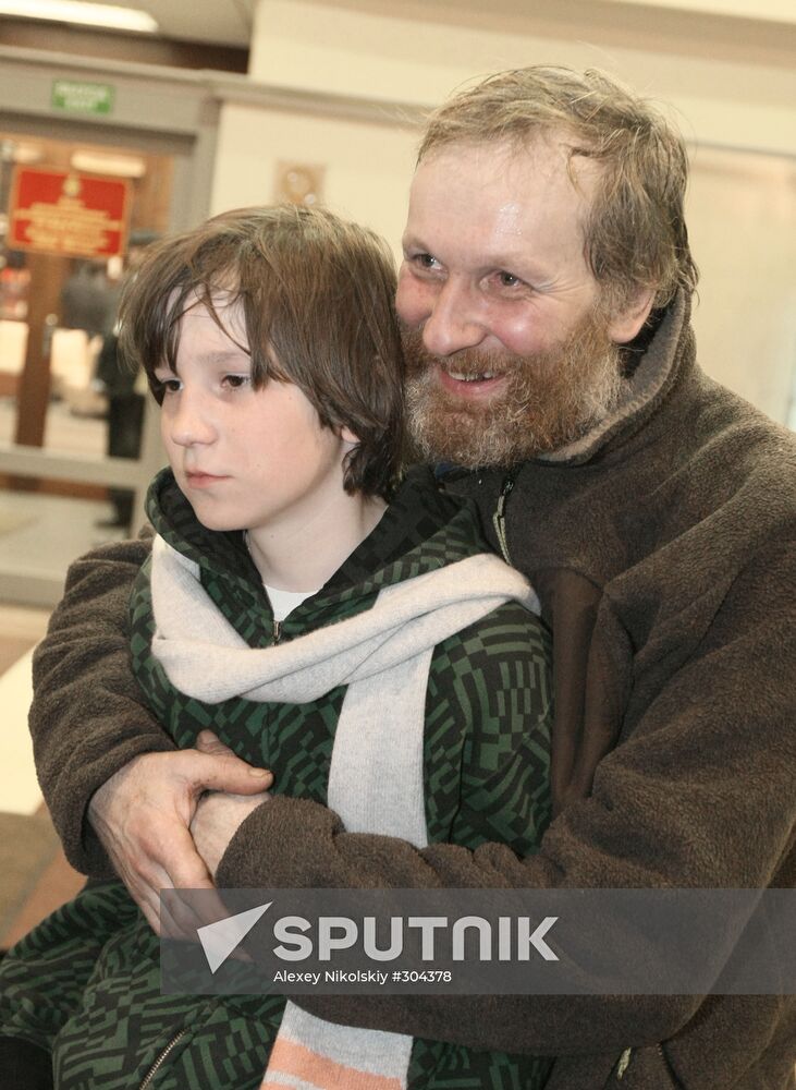 Russian Polar Explorer and Record-Holder Boris Smolin and His Son
