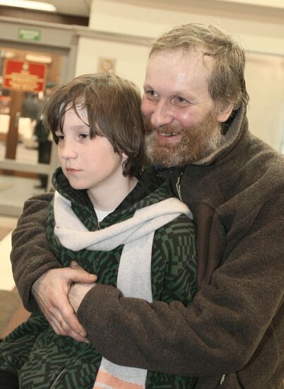 Russian Polar Explorer and Record-Holder Boris Smolin and His Son