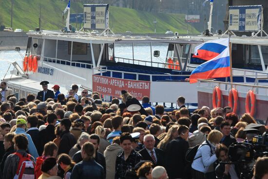Ceremony of opening navigational season on the Moskva River