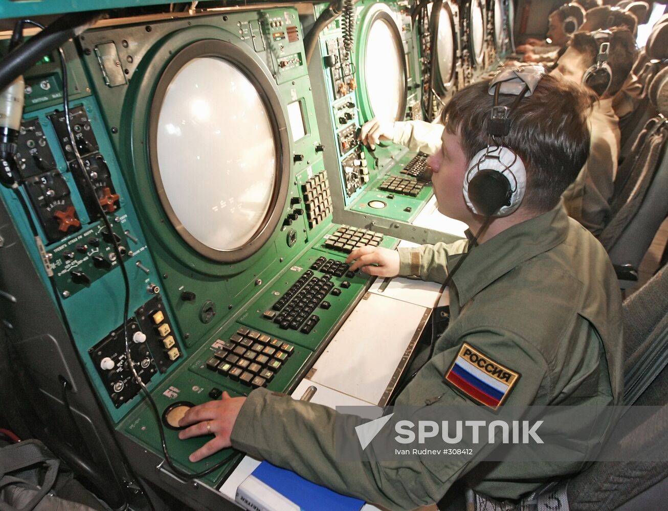 The crew of an A-50 early-warning and guiding aircraft