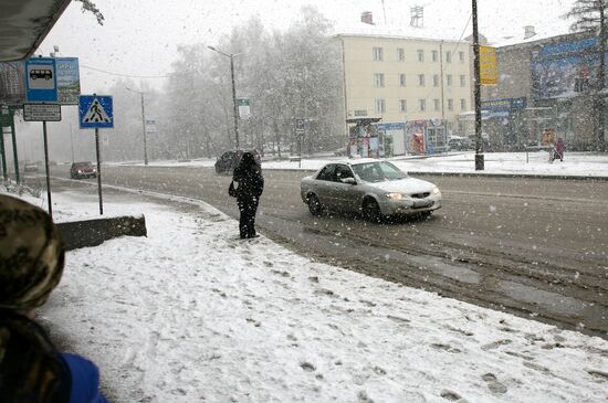Snow in Novosibirsk