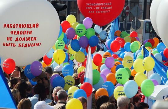 May Day demonstration in St Petersburg