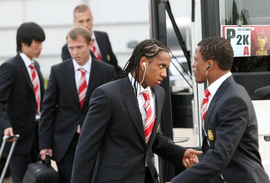 Manchester United arrives in Moscow