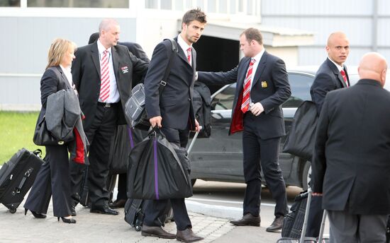 Manchester United arrives in Moscow