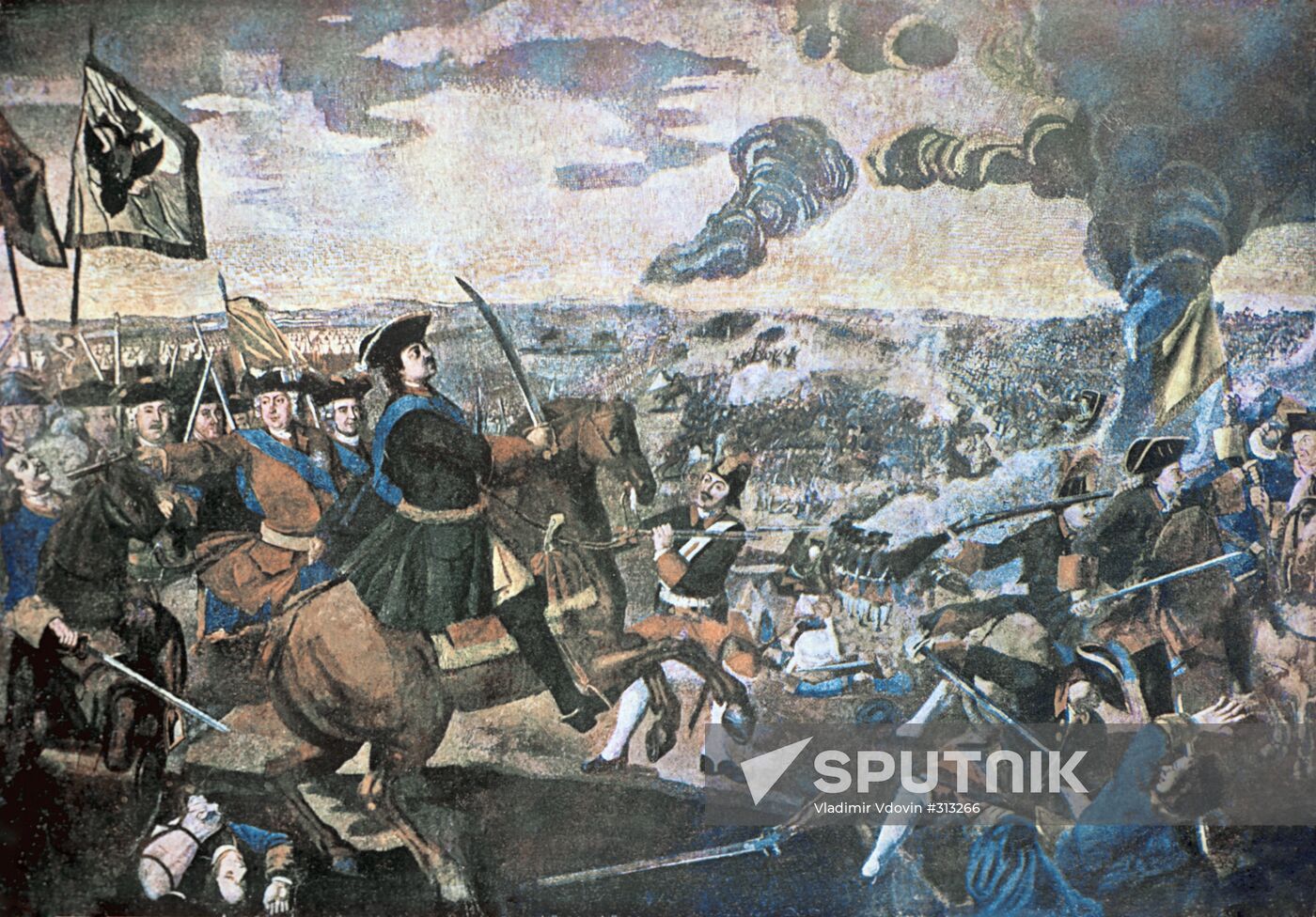 Peter the Great during the Battle of Poltava