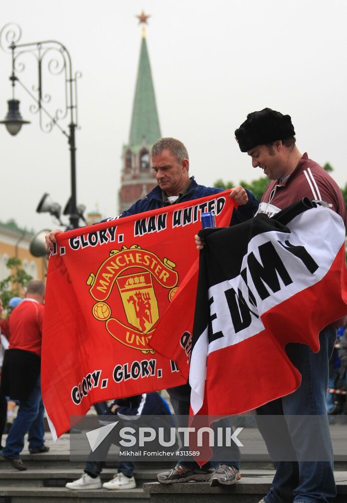British football fans in Moscow