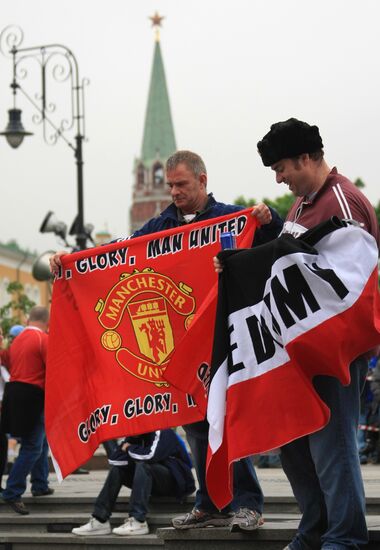 British football fans in Moscow