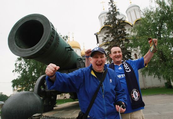 British football fans in Moscow