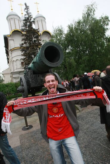 British football fans in Moscow