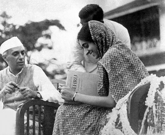Jawaharlal Nehru and his daughter Indira