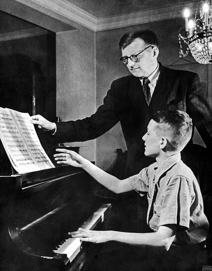 Dmitry Shostakovich with his son