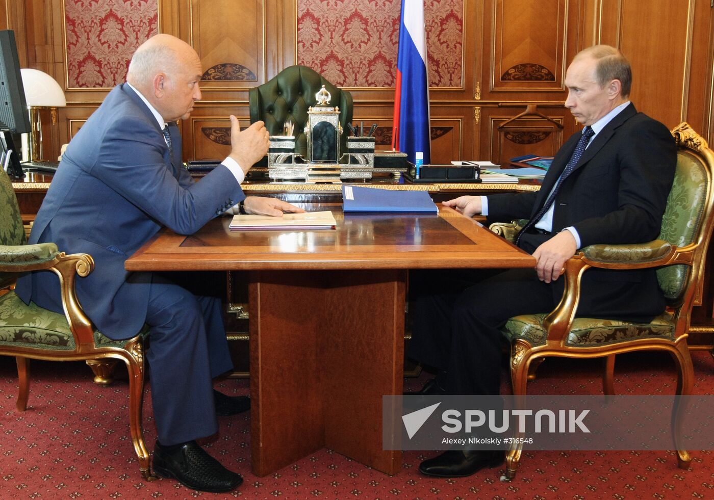 Vladimir Putin and Yury Luzhkov