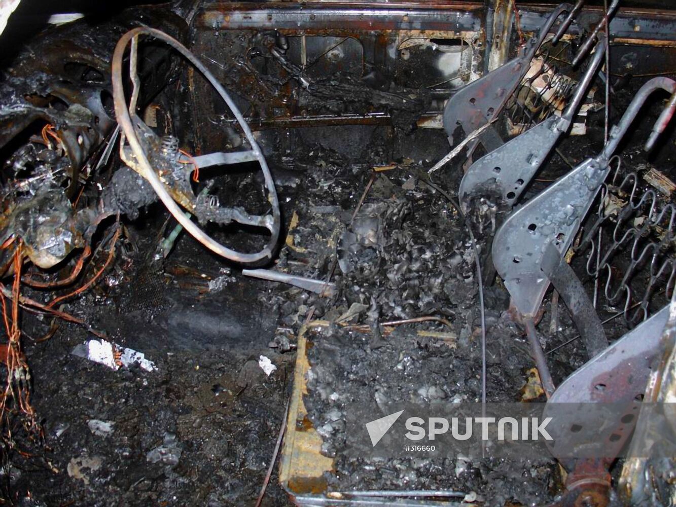 Burnt car in Perm