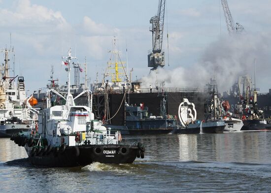 Fire on board of dry cargo ship Yenisei