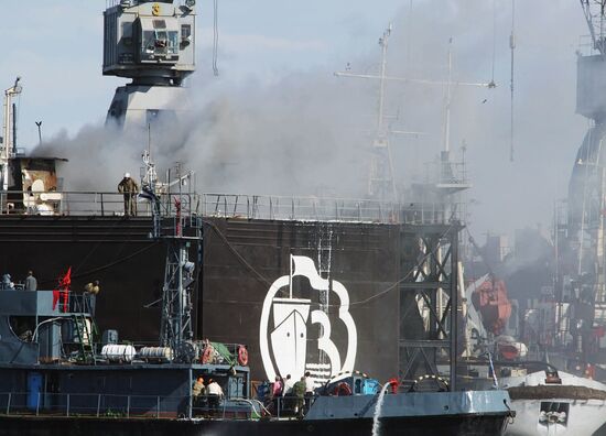 Fire on board of dry cargo ship Yenisei