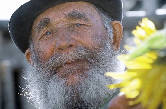 An elderly villager