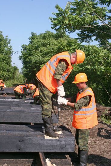 Russian railway troops in Abkhazia