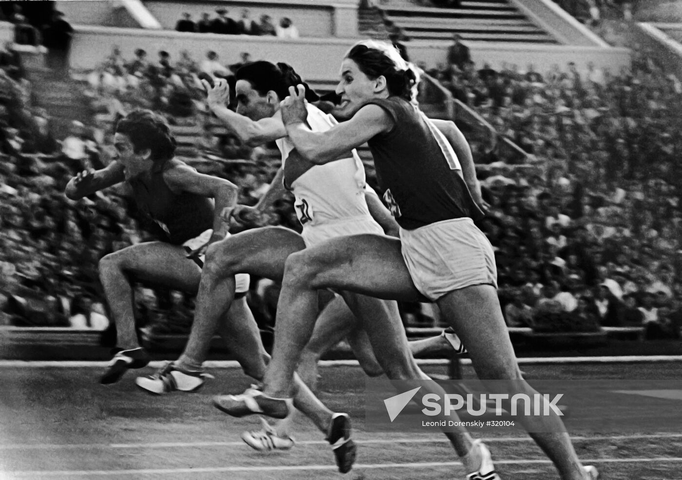 Running heat, Soviet-West German athletics match in 1959