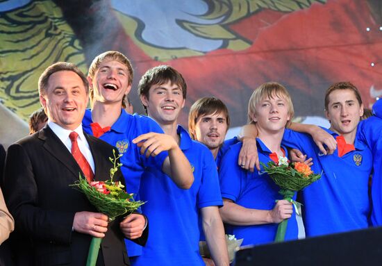 Official welcoming ceremony for Russian football team