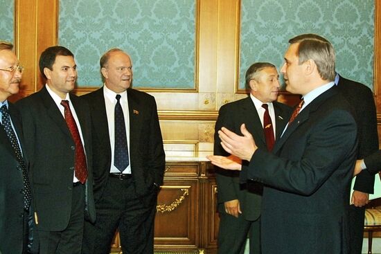 Mikhail Kasyanov meeting leaders of Duma factions