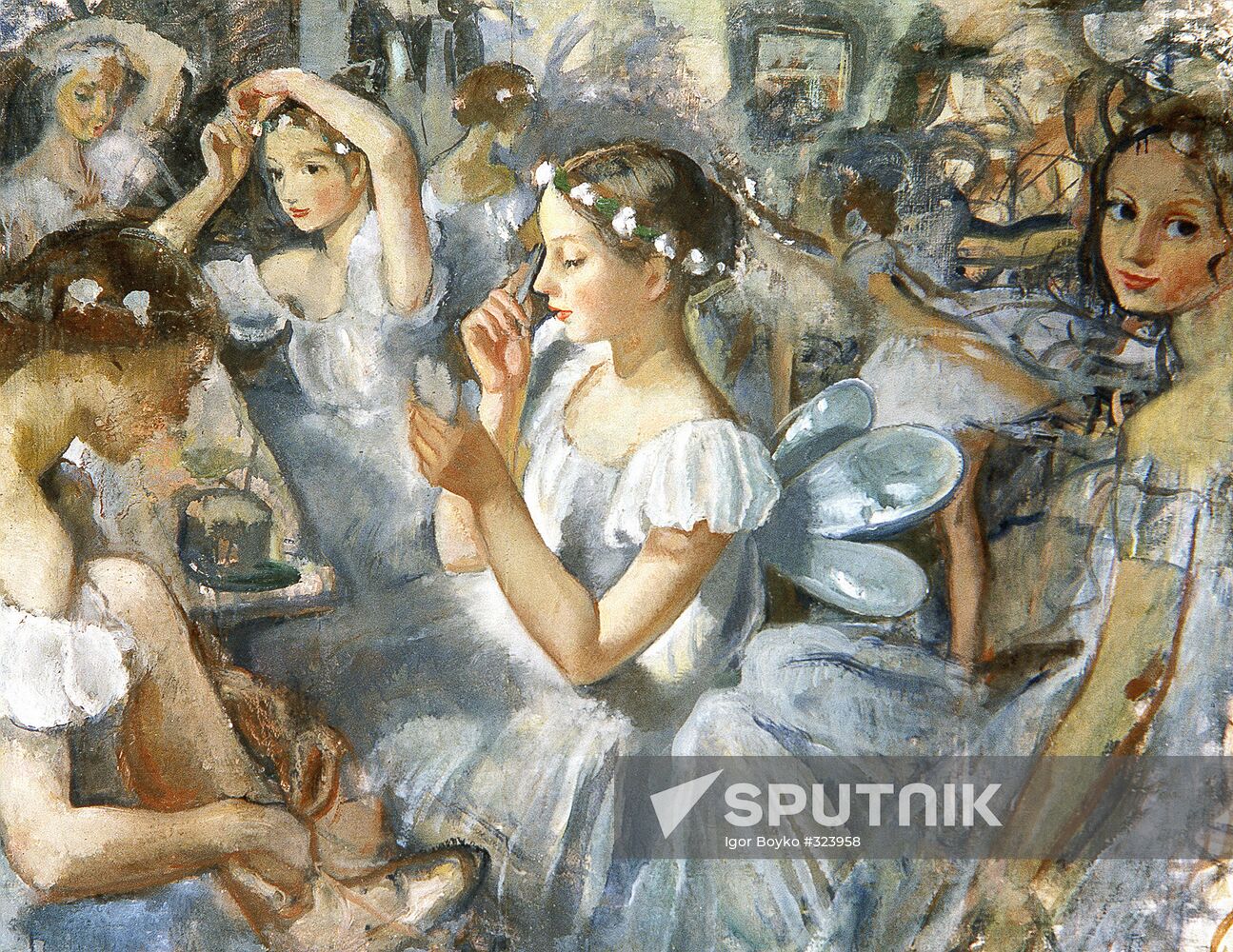 "Sylphide Girls (Chopiniane Ballet)" by Zinaida Serebryakova