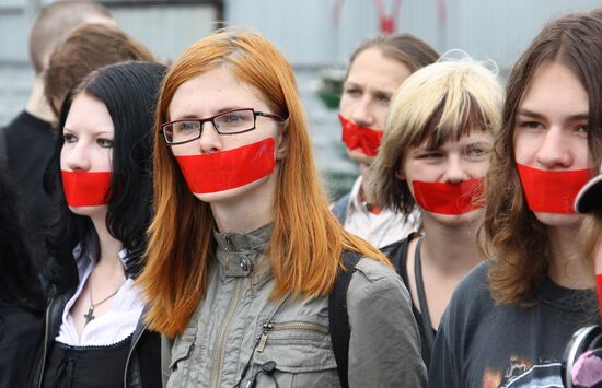 Young people protest
