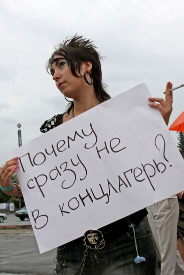 Young people protest