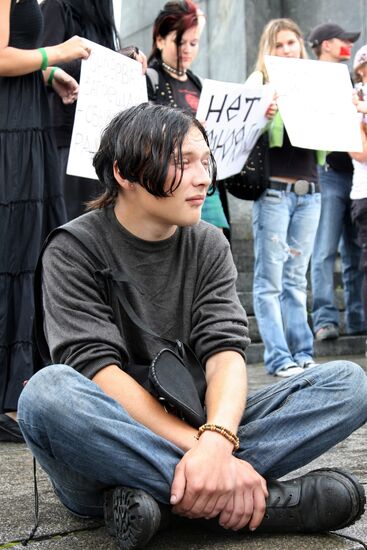 Young people protest
