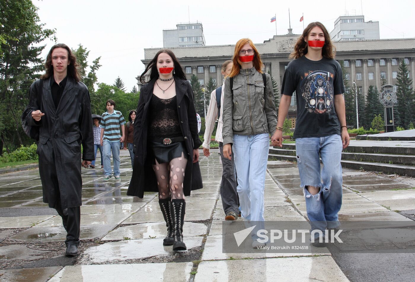 Young people protest