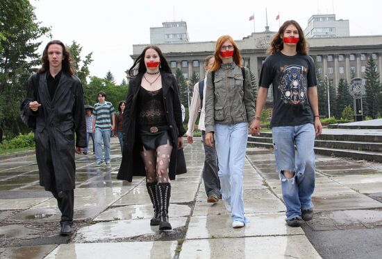 Young people protest